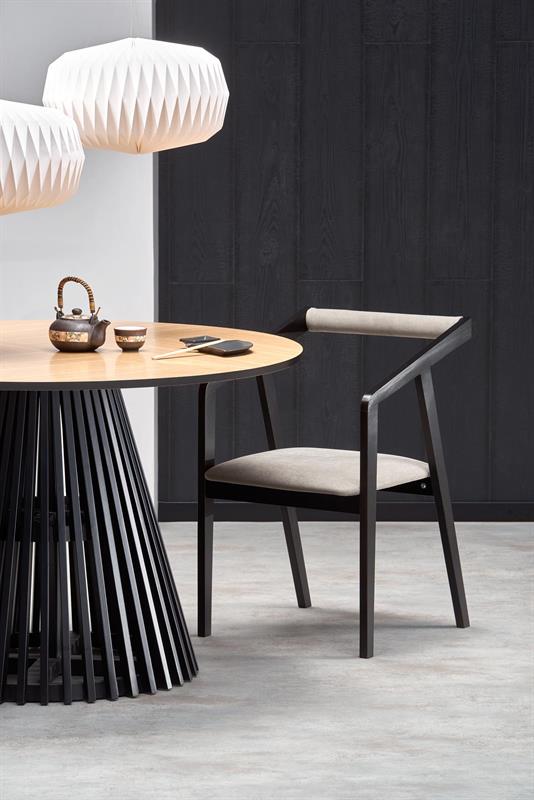 MIYAKI jedálenský stôl, dub prírodná doska/čierna noha