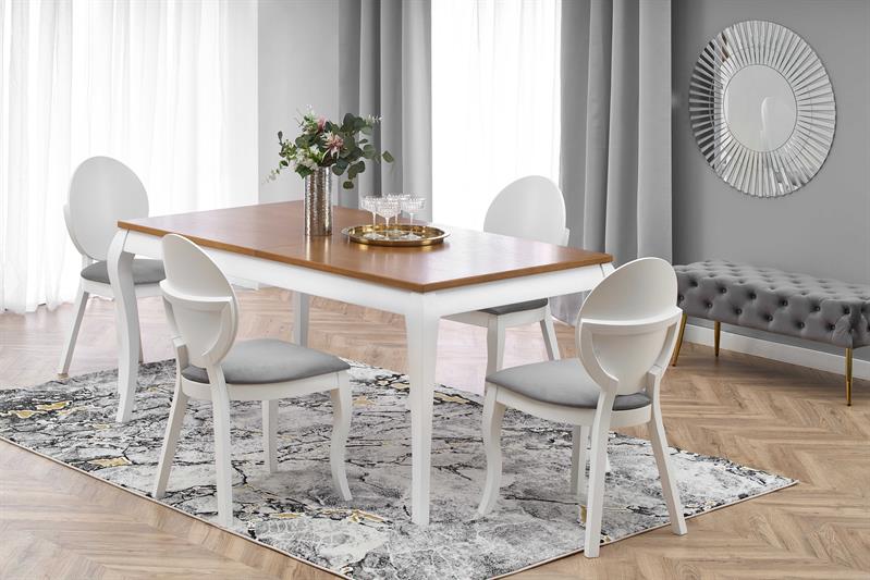 WINDSOR stôl s rozkladom 160-240x90x76 cm farba tmavý dub/biely