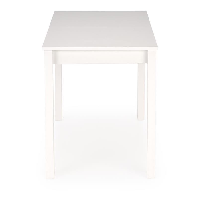 GINO stôl s rozkladom, doska - biela, nohy - biele