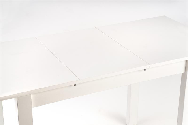 GINO stôl s rozkladom, doska - biela, nohy - biele