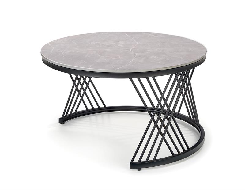 FLAMINGO zostava 2 konf. stolíkov, šedý mramor/ čierna