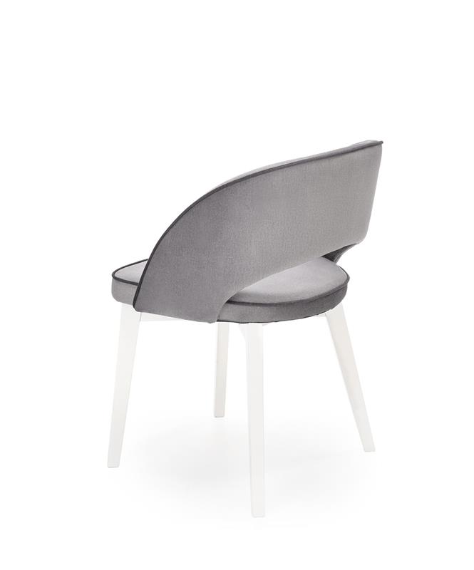MARINO jedálenská stolička biela / čal. MONOLITH 85 (svetlo šedé)