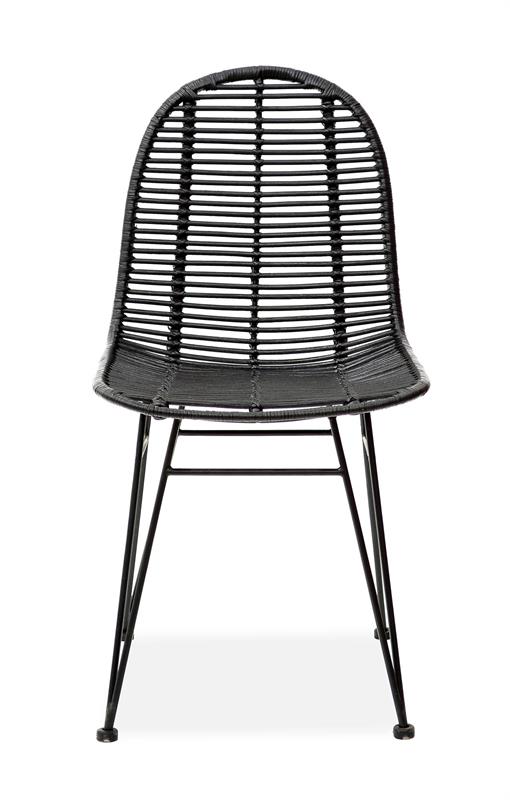 K337 jedálenská stolička rattan čierna