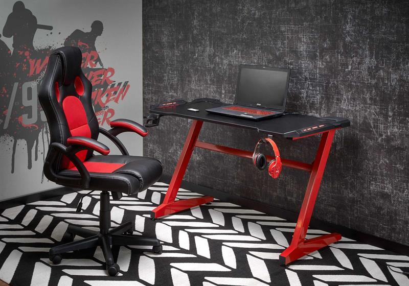 B49 PC stolík čierny / červený