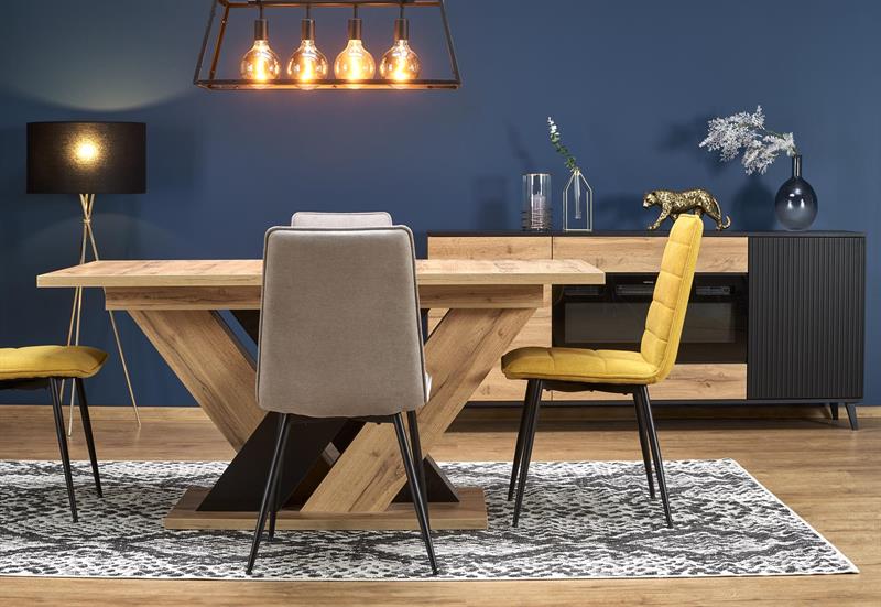 BRANDON rozkladací stôl 160-200/90 cm dub wotan/čierny