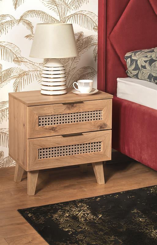 BORNEO SN-1 nočný stolík, 50/34/52cm, dub artisan/čierna