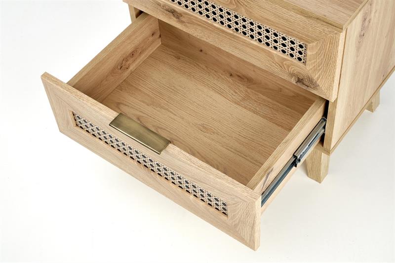 BORNEO SN-1 nočný stolík, 50/34/52cm, dub artisan/čierna