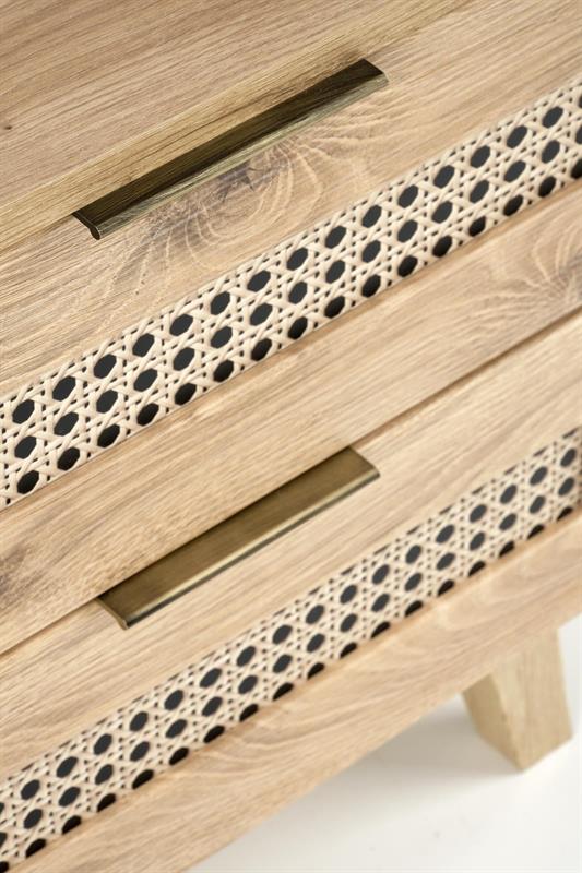 BORNEO SN-1 nočný stolík, 50/34/52cm, dub artisan/čierna