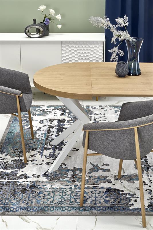 PERONI jedálenský rozkladací stôl  100(250)x100x75cm - dub zlatý / biela