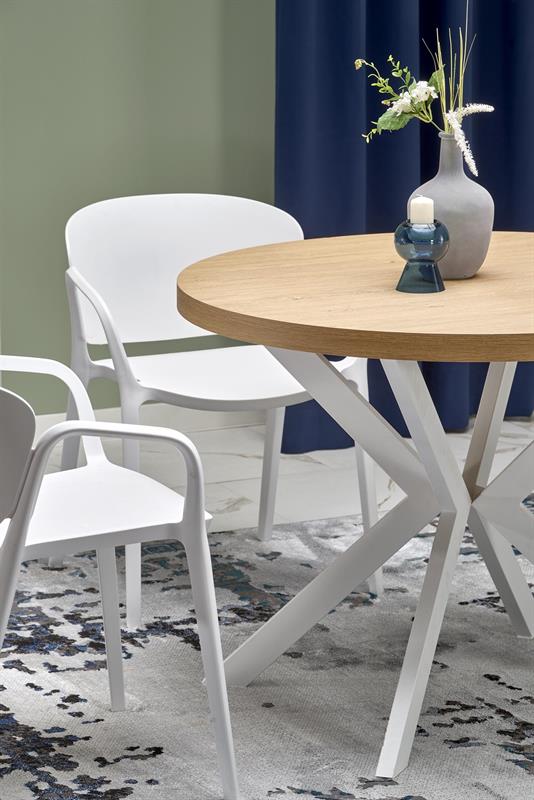 PERONI jedálenský rozkladací stôl  100(250)x100x75cm - dub zlatý / biela