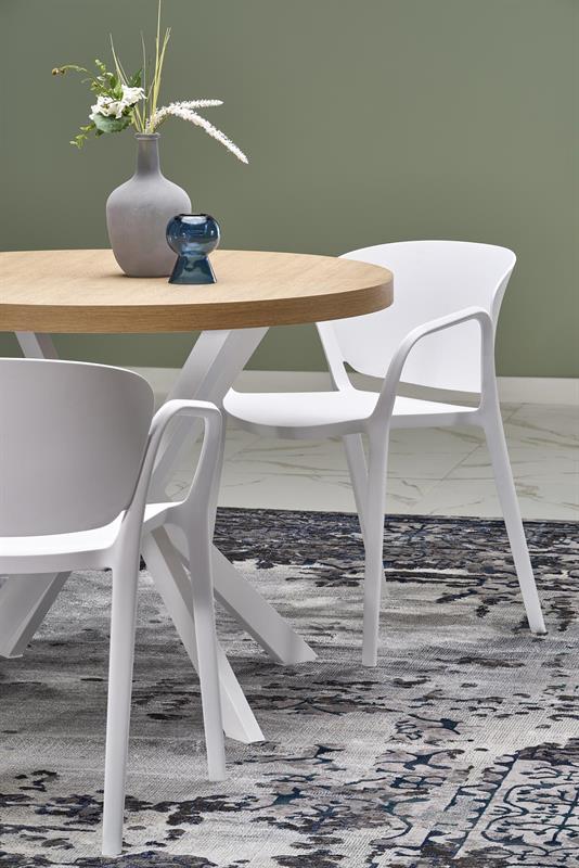 PERONI jedálenský rozkladací stôl  100(250)x100x75cm - dub zlatý / biela