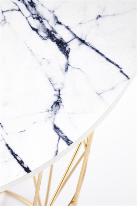 HARISSA_G konferenčný stolík konštrukcia - zlatá, doska - biely mramor