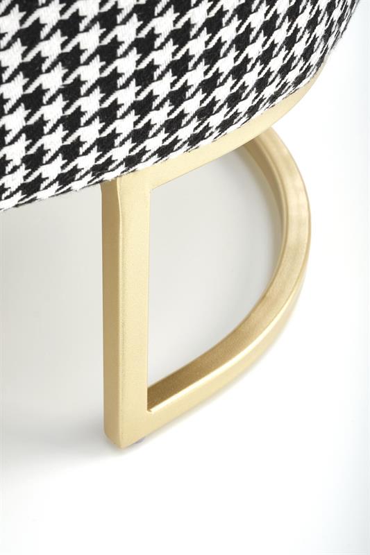 HARMONY lavička s úložným priestorom, čierna/biela/zlatá