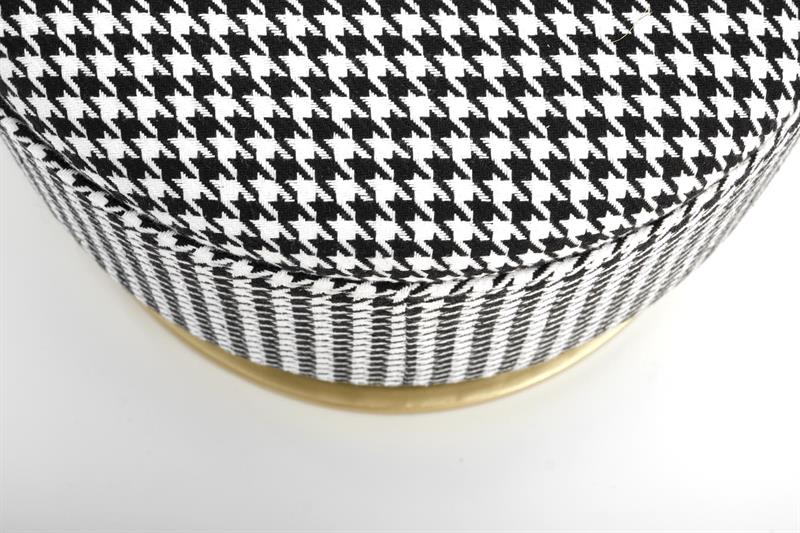 HARMONY lavička s úložným priestorom, čierna/biela/zlatá