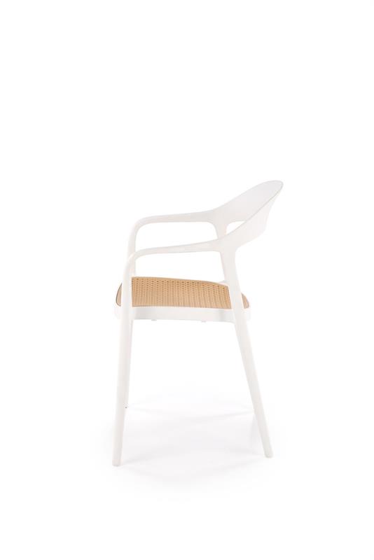 K530 stolička, PVC, biela/ prírodná