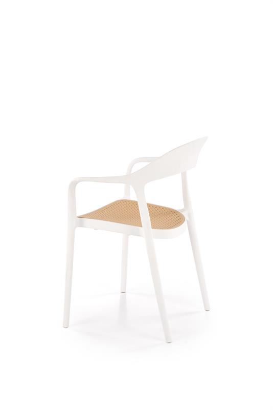 K530 stolička, PVC, biela/ prírodná