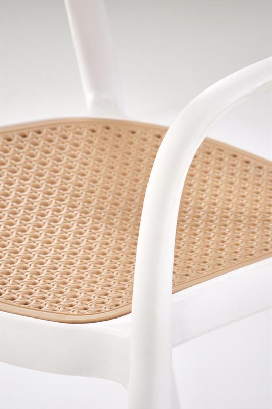 K530 stolička, PVC, biela/ prírodná