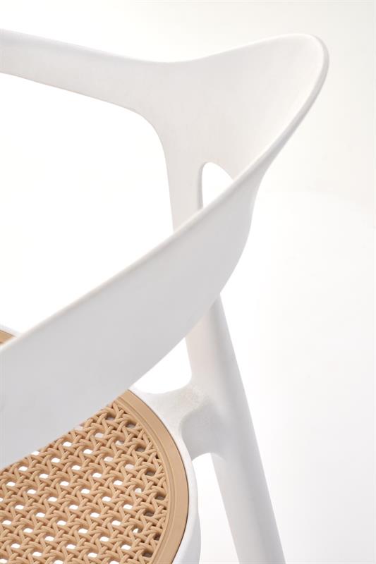 K530 stolička, PVC, biela/ prírodná