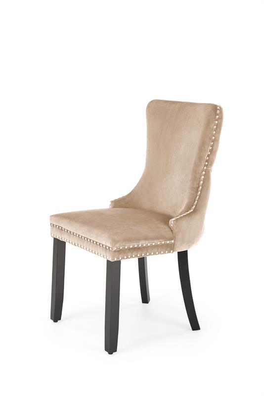 ALDA jedálenská stolička, masívne drevo/látka velvet, béžová