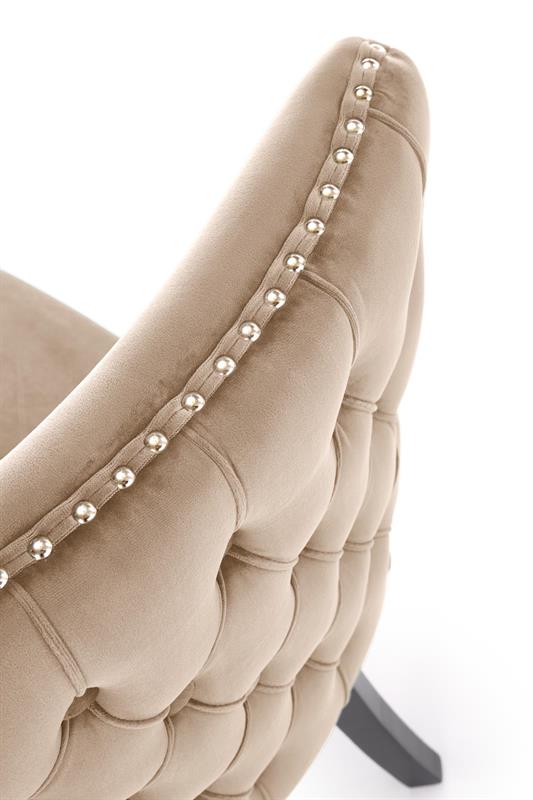 ALDA jedálenská stolička, masívne drevo/látka velvet, béžová