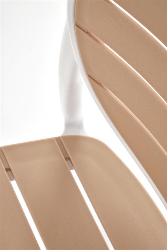 K529 stolička, PVC, biela/ prírodná