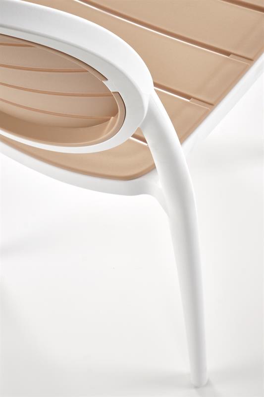 K529 stolička, PVC, biela/ prírodná