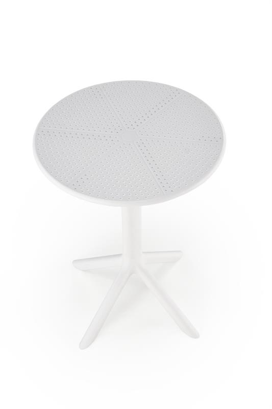 CALVO stolík terasový okrúhly 60/72 cm plast farba biela