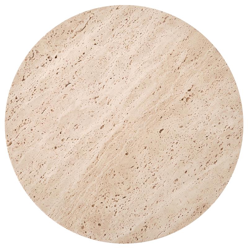 TRAVERSO S konferenčný stolík, travertín/biely