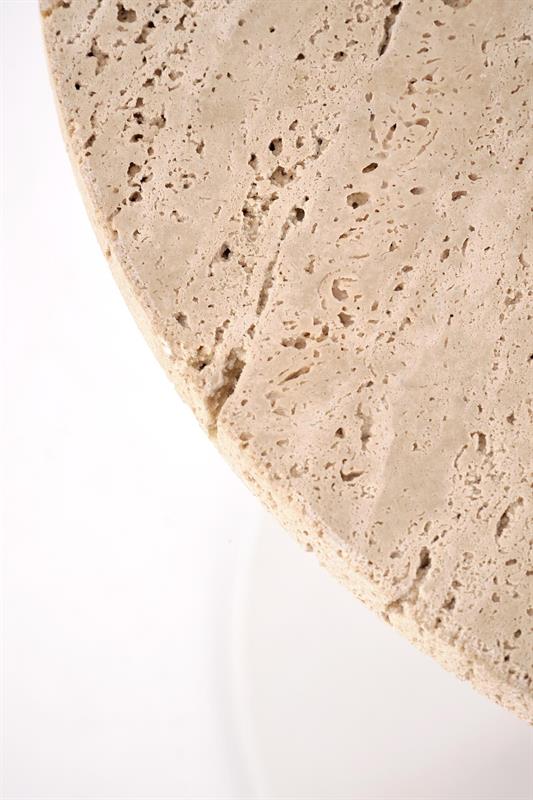 TRAVERSO S konferenčný stolík, travertín/biely