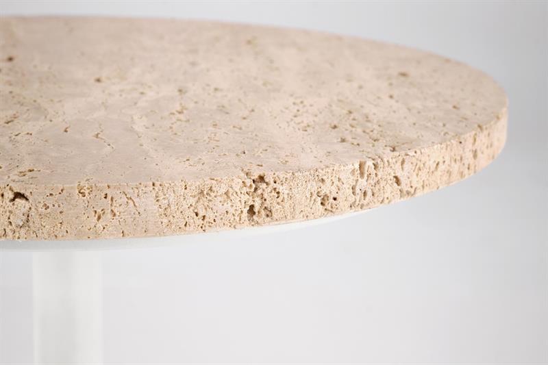 TRAVERSO S konferenčný stolík, travertín/biely