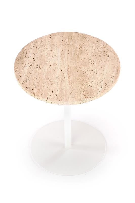 TRAVERSO S konferenčný stolík, travertín/biely