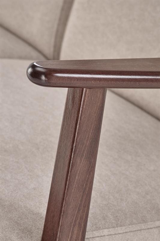 MILANO 2S kreslo, látka béžová CASTEL #15/ tmavý orech