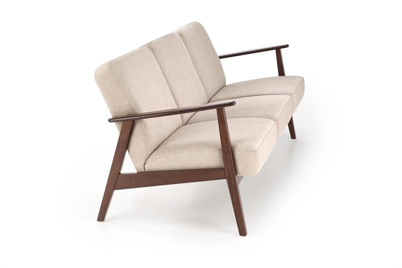 MILANO 3S kreslo, látka béžová CASTEL #15/ tmavý orech