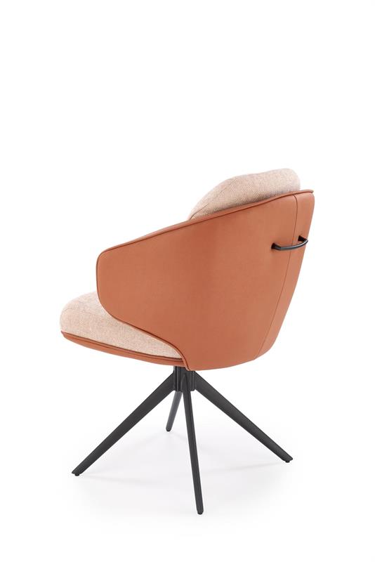 K554 jedálenská stolička otočná, látka velvet, hnedá/béžová