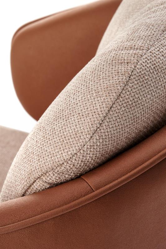 K554 jedálenská stolička otočná, látka velvet, hnedá/béžová