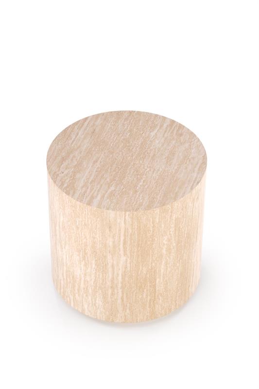TRAVERTINO S konferenčný stolík okrúhly,45/45/45cm, dyhovaná MDF, travertín
