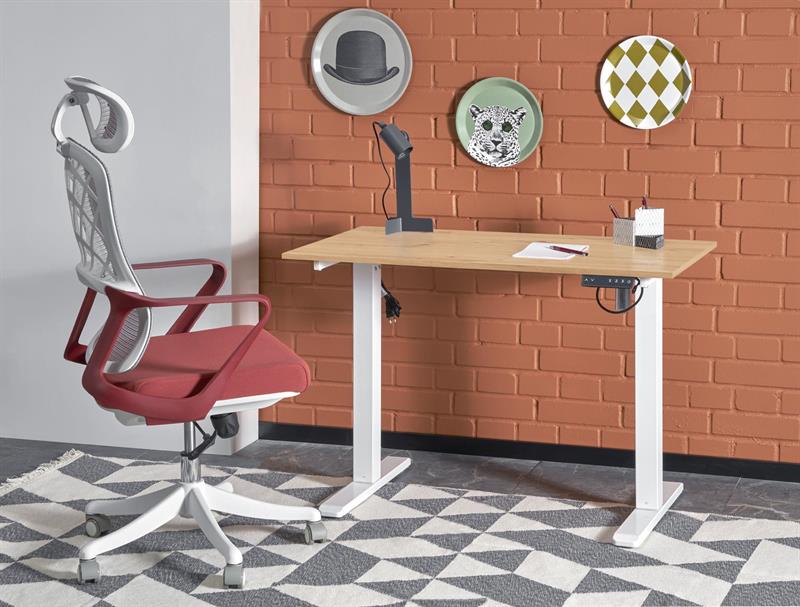 Písací stôl B53 – dub artisan / biela