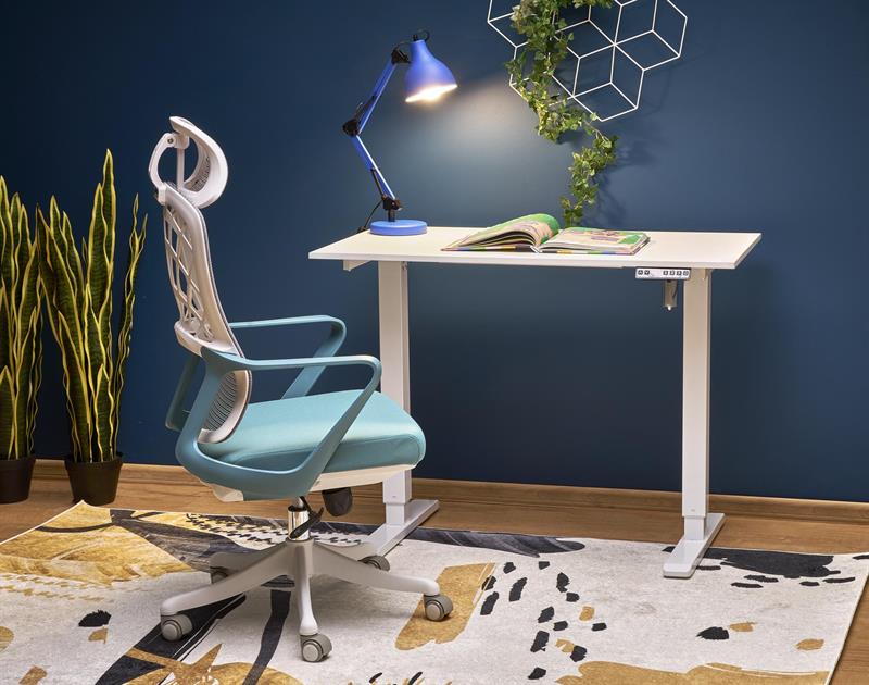 B-53 písací stolík, nastav.výška, drevo-melamín/kov, biely