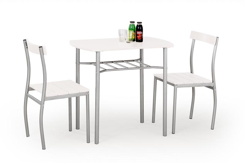 LANCE zostava: stôl + 2 stoličky biela