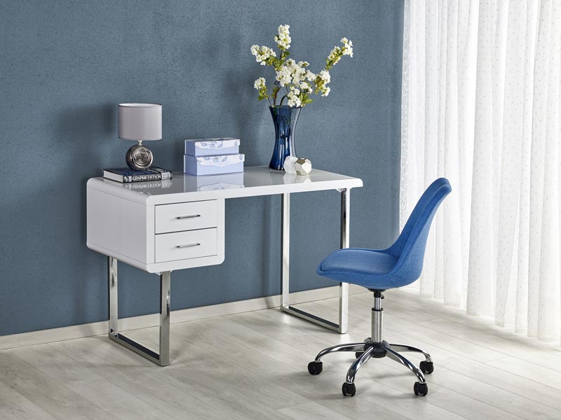 B30 PC stôl biely-chróm