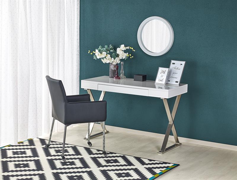 B31 PC stôl biely-chróm