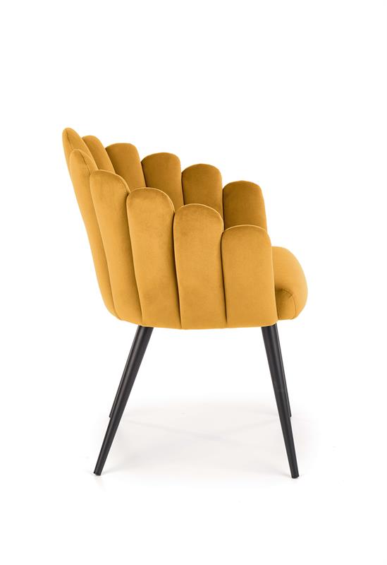K410 jedálenská stolička horčicová velvet