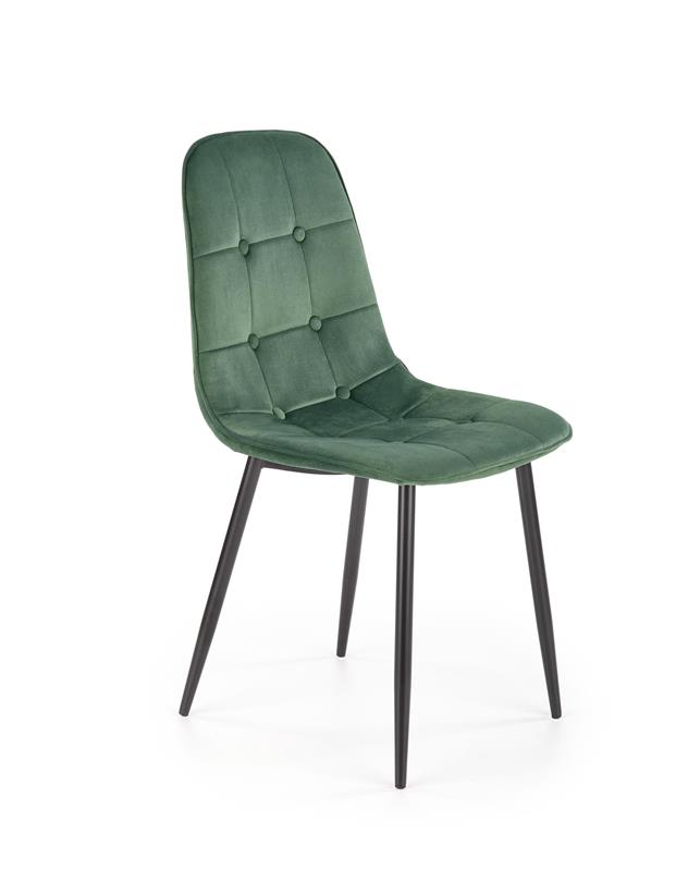 K417 stolička tmavo zelená velvet