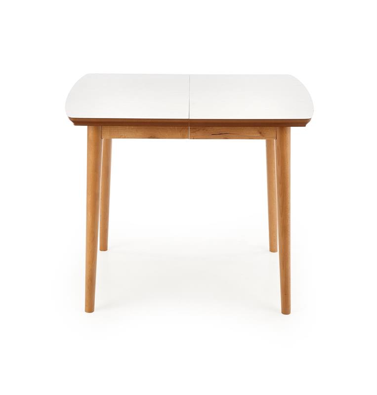 BARRET jedálenský stôl, biely mat/dub lefkas (90-190 cm)