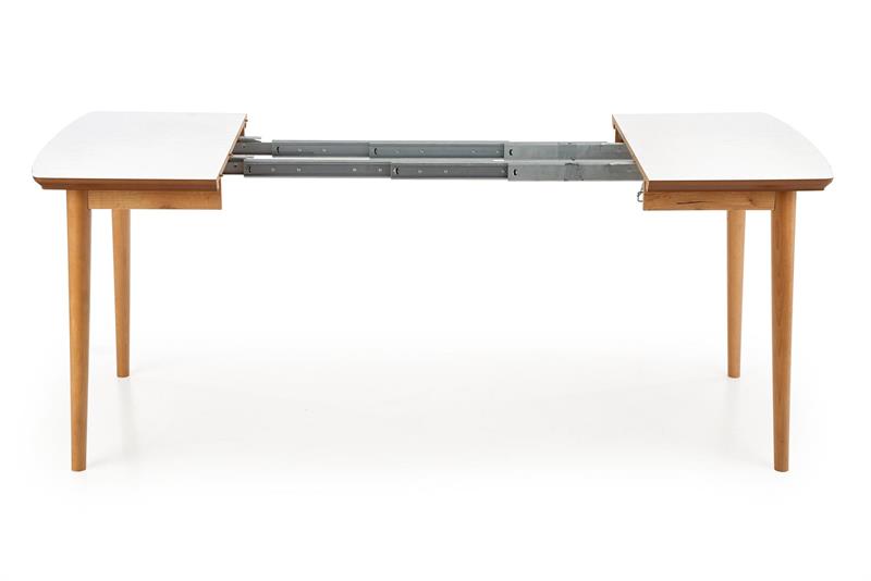 BARRET jedálenský stôl, biely mat/dub lefkas (90-190 cm)