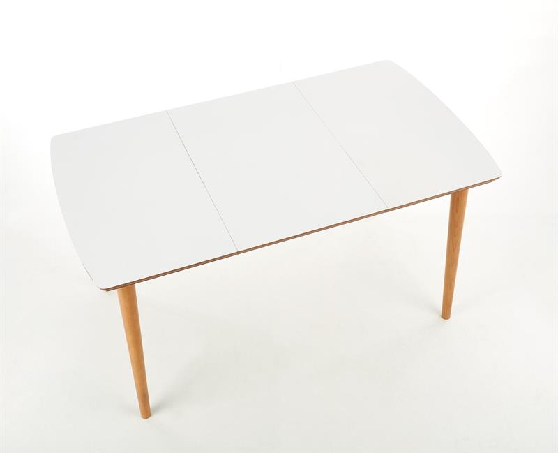 BARRET jedálenský stôl, biely mat/dub lefkas (90-190 cm)