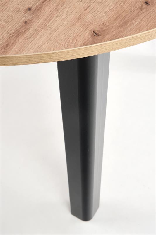 RINGO doska dub artisan, nohy - čierne (102-142x102x76 cm)