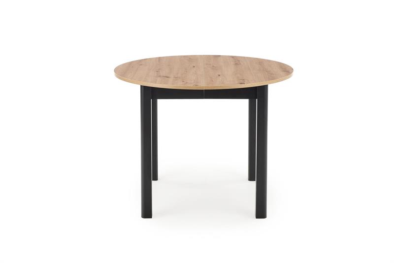 RINGO doska dub artisan, nohy - čierne (102-142x102x76 cm)