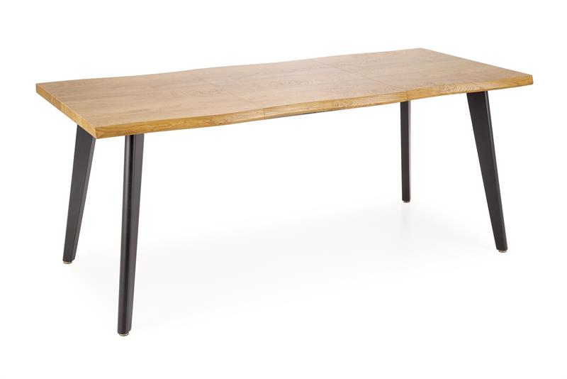 DICKSON 2 rozkladací stôl 150-210/90 cm, doska - prírodná, nohy - čierne