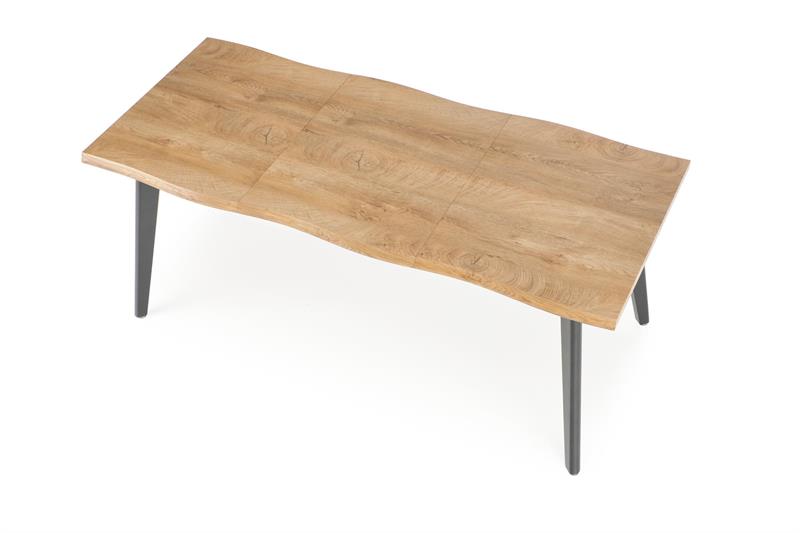 DICKSON 2 rozkladací stôl 150-210/90 cm, doska - prírodná, nohy - čierne